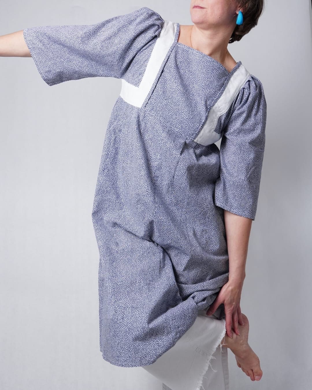 Sukienka z bufkami HANDMADE (M/L)
