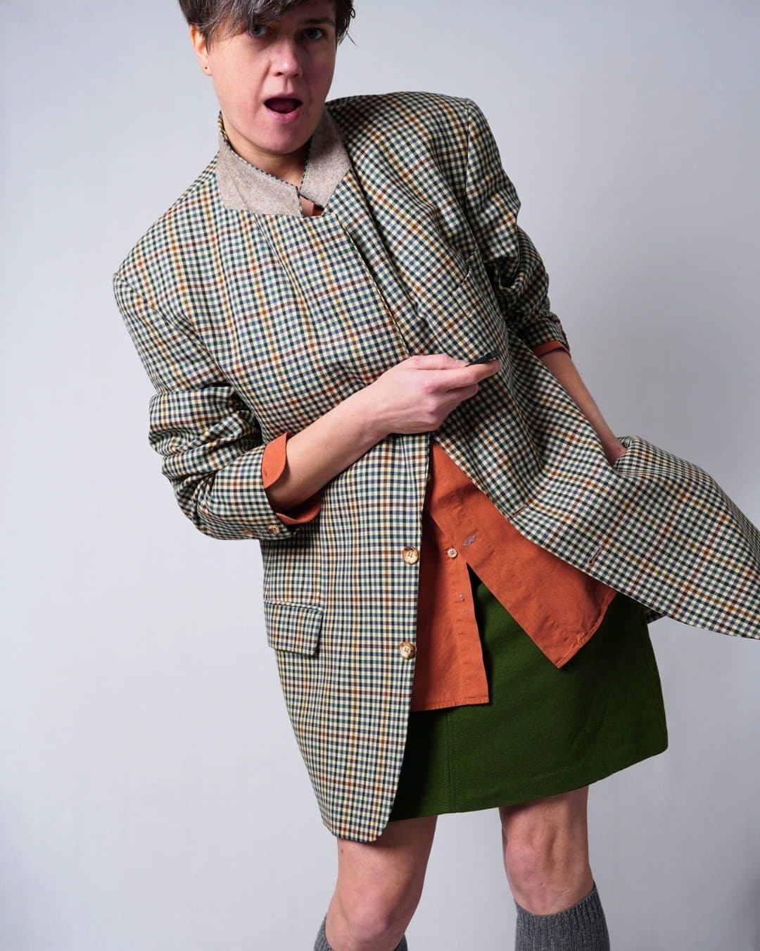 Marynarka w kratę Daniel Hechter Paris for Peek & Cloppenburg (50) (wady)