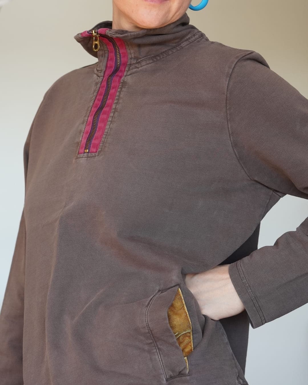 Bluza z rozpinanym golfem JOULES