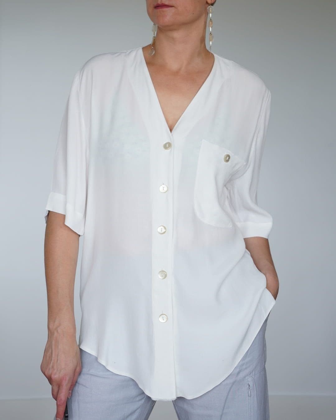 Bluzka rozpinana vintage z wiskozy Betty Barclay