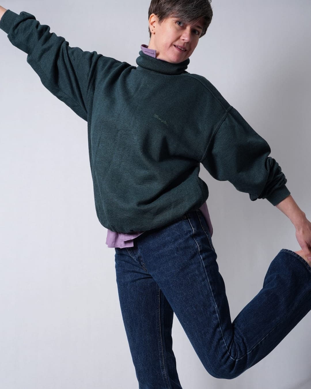 Bluza z golfem vintage WRANGLER (M)