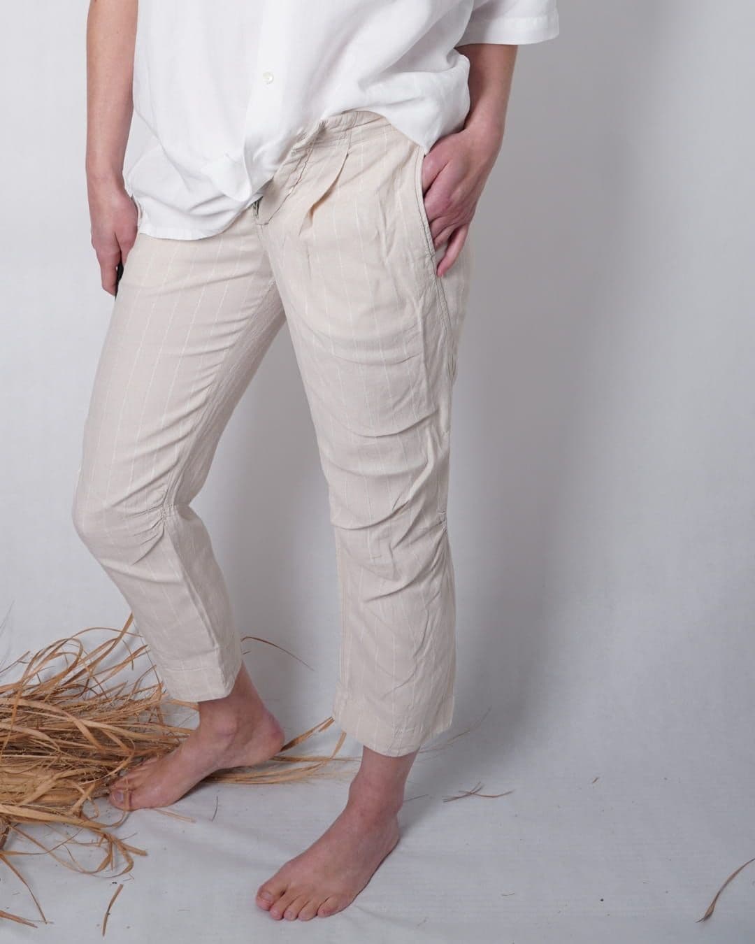 Lniane spodnie chino NOA NOA (XS)
